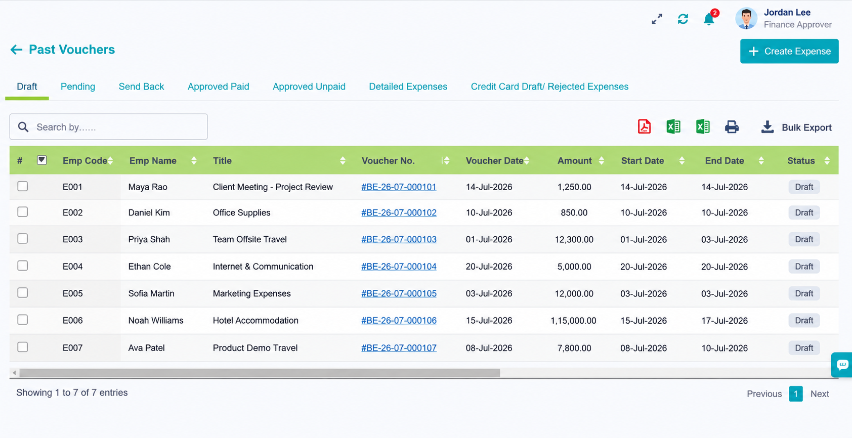 Placeholder for page-level bulk selection and approval with excluded policy-breach reports